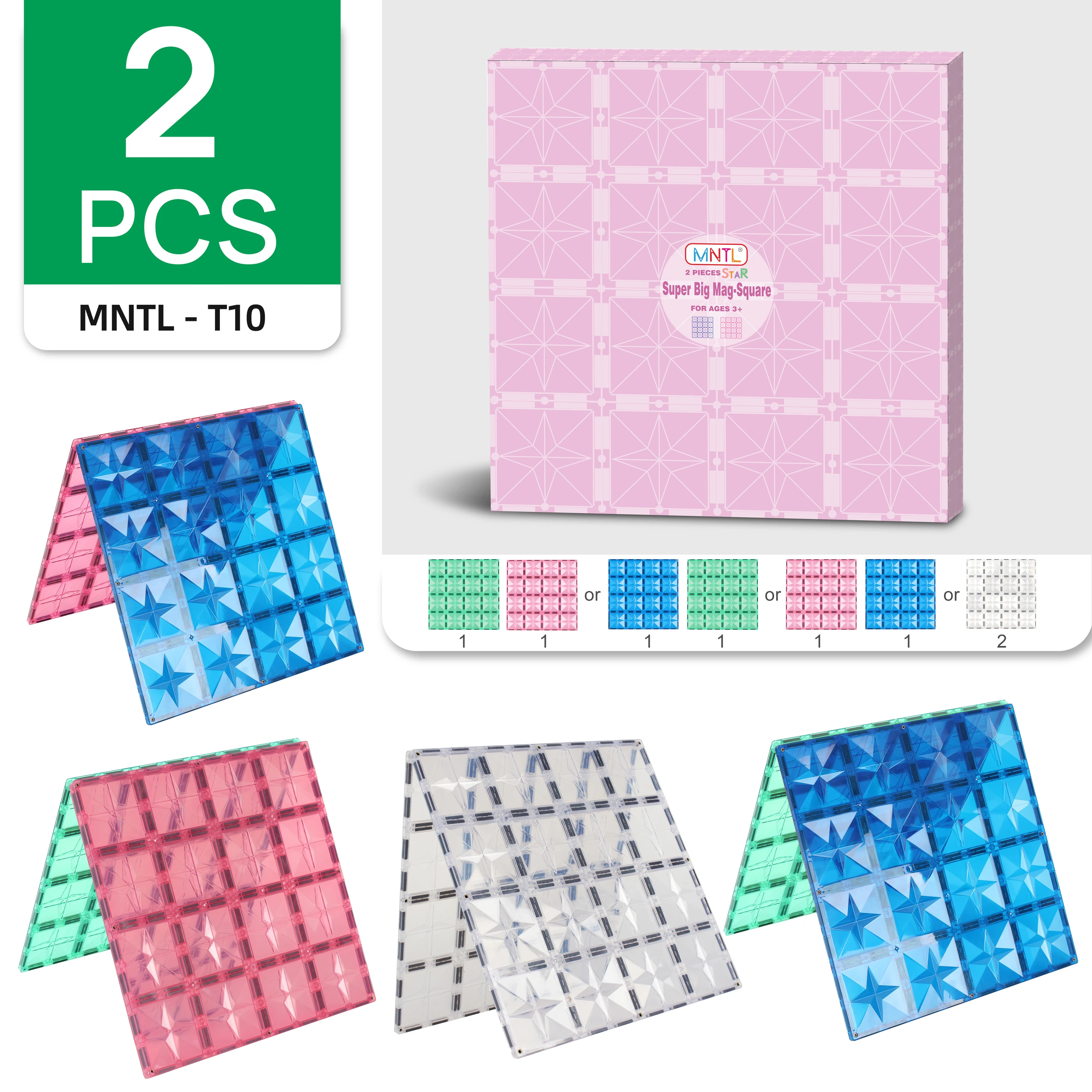 MNTL 2024 new star shape magnetic building blocks tiles kids educational magnet building blocks toys for kids