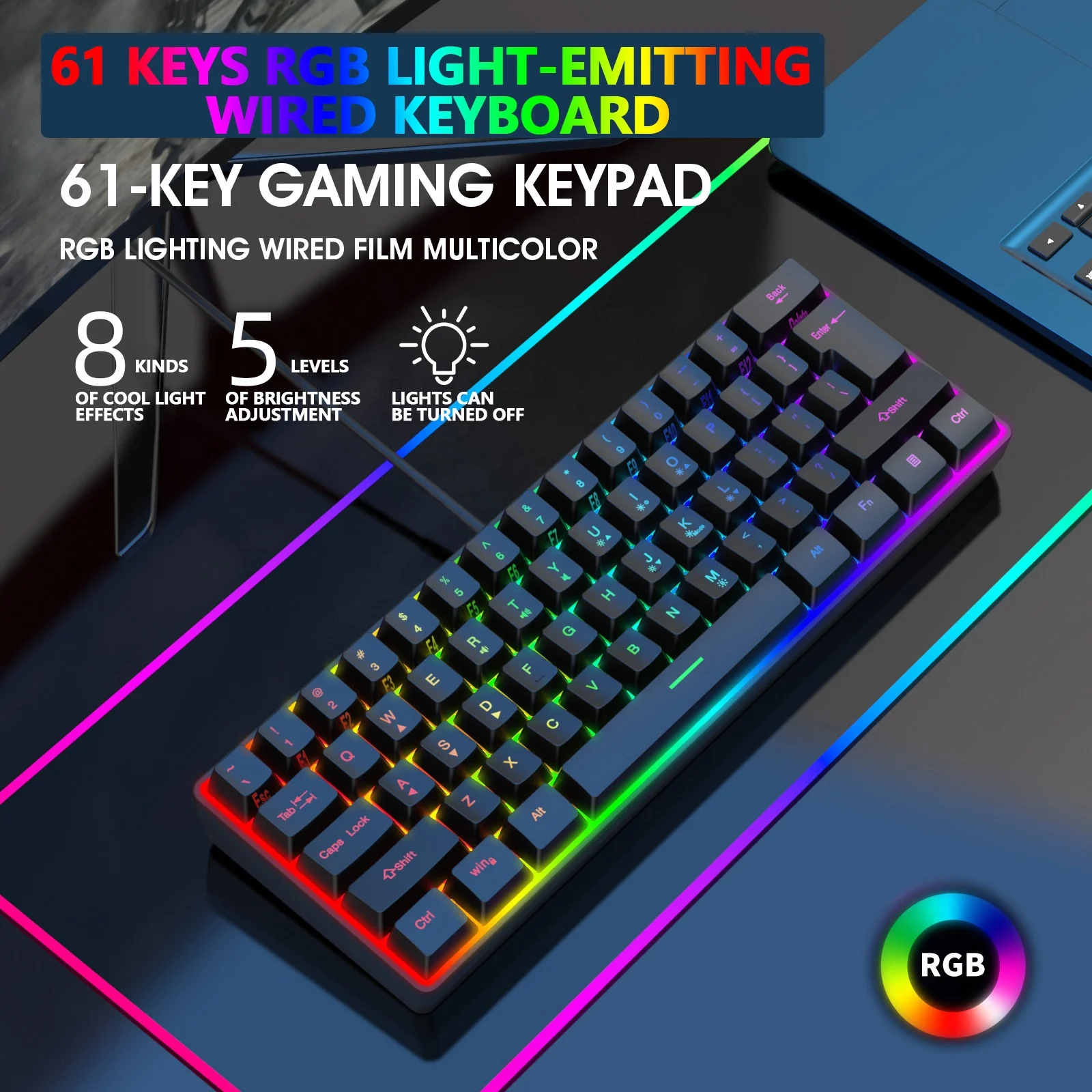 Mechanical Keyboard Rgb Led Backlit Mechinal Hot Swappable Mechanical Gaming Keyboards For Pc Computer Laptop Gaming Keyboards