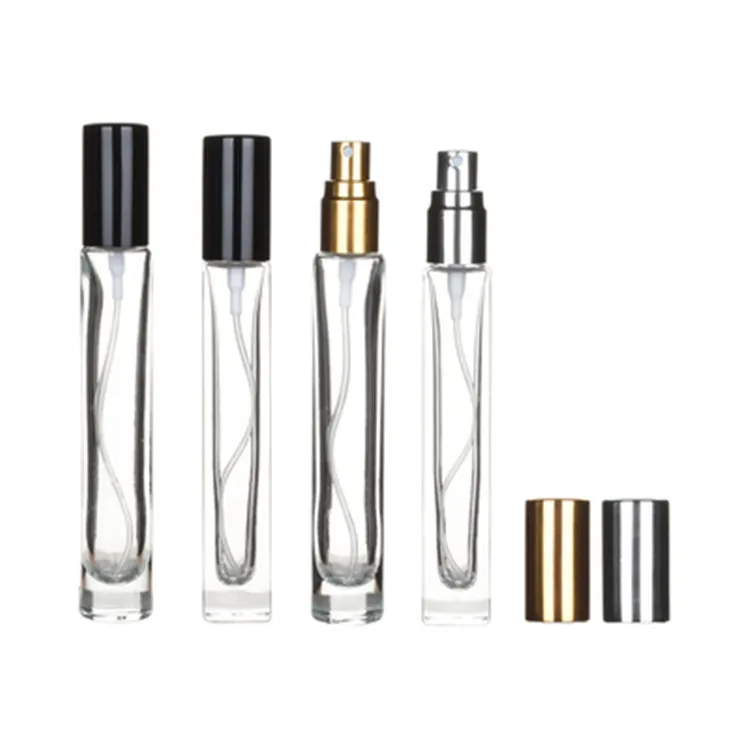 10ml Round Thick Bottom Decant Perfume Bottle Luxury Transparent Pocket Perfume Atomizer With Gold Spray