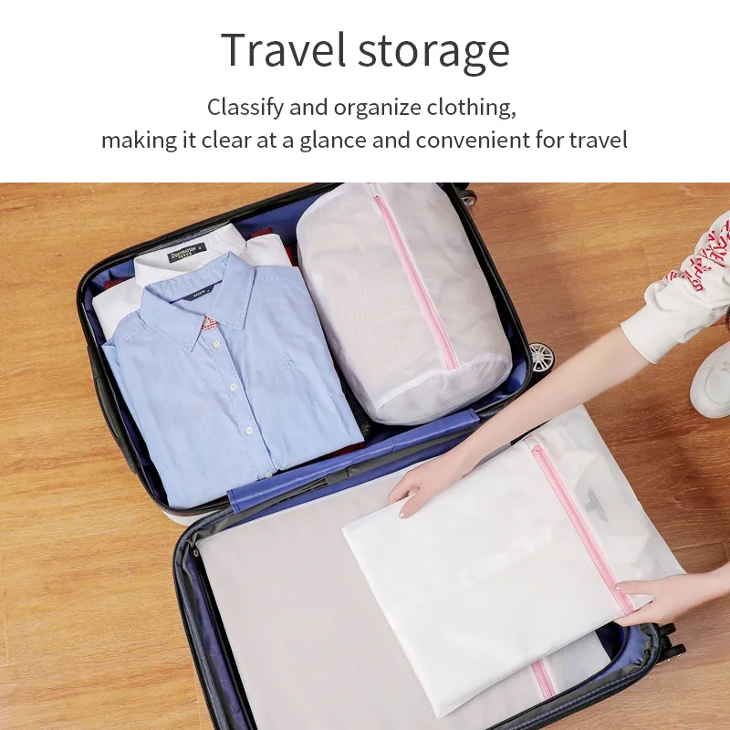 Laundry Bags Custom Logo Reusable Wash Bag Travel Hotel Laundry Wash Machine High Capacity Laundry Mesh Bag