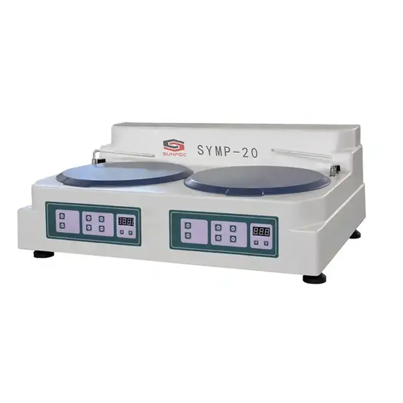 Double disc metallographic specimen polishing machine
