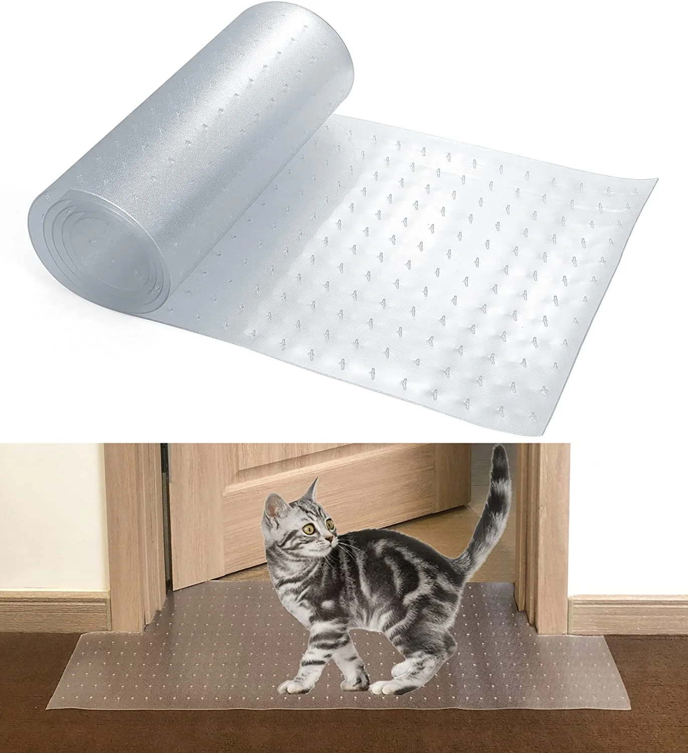 Cat Carpet Protector, Heavy Duty Plastic Pets Scratch Stopper for Carpet, Easy to Cut