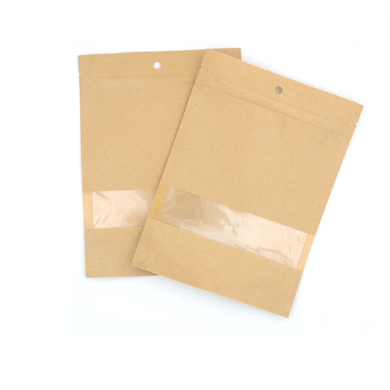 Wholesale factory price three sided sachets the small size tea pouch with zipper kraft paper bag with logo printing
