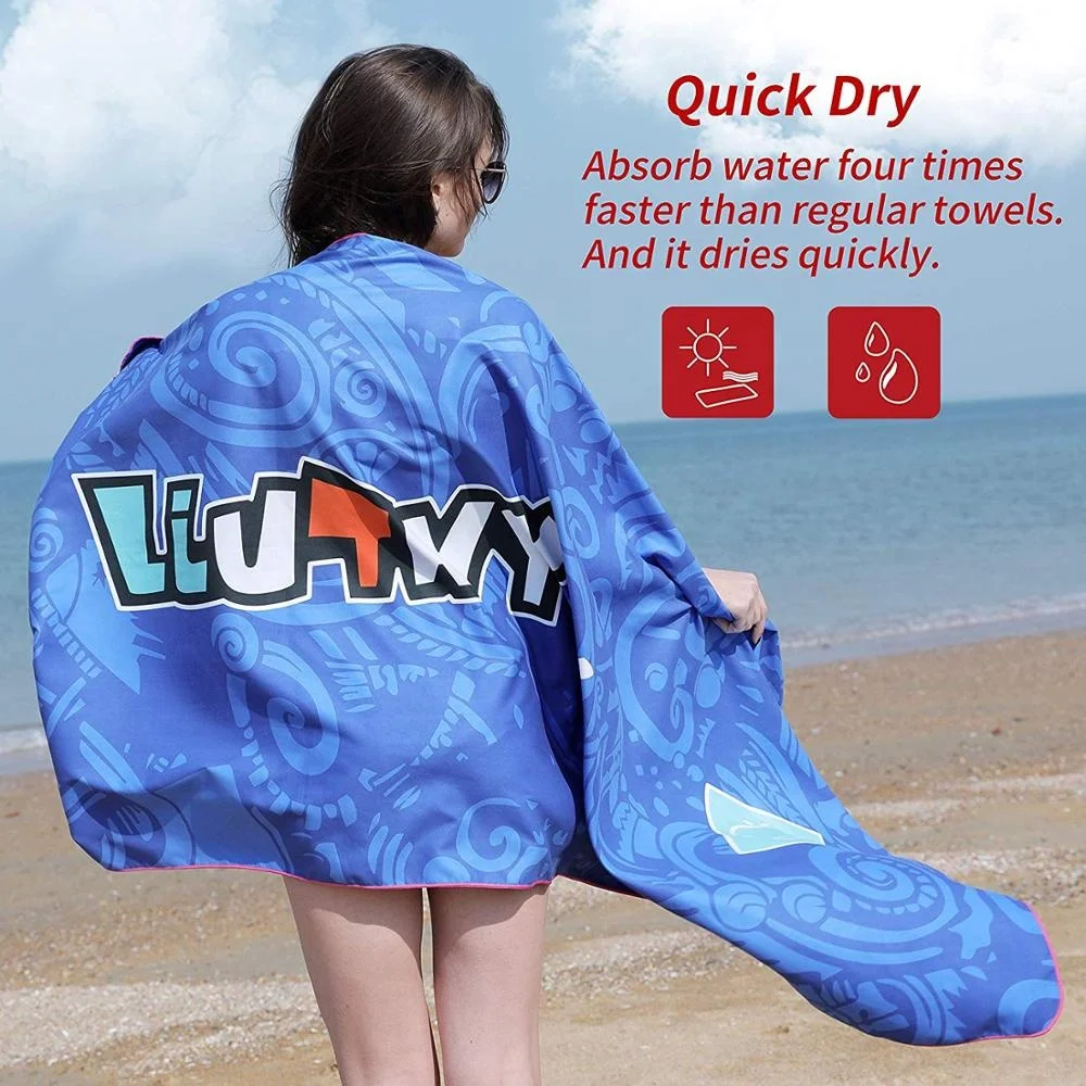 China supplier custom double side printed microfiber beach towel