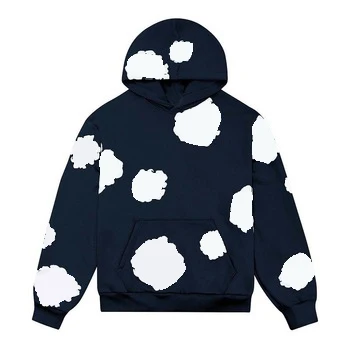 OEM Designer Customized Logo Printed Breathable Clothes Pure Cotton Foam Printed Sports Mens Hoodie