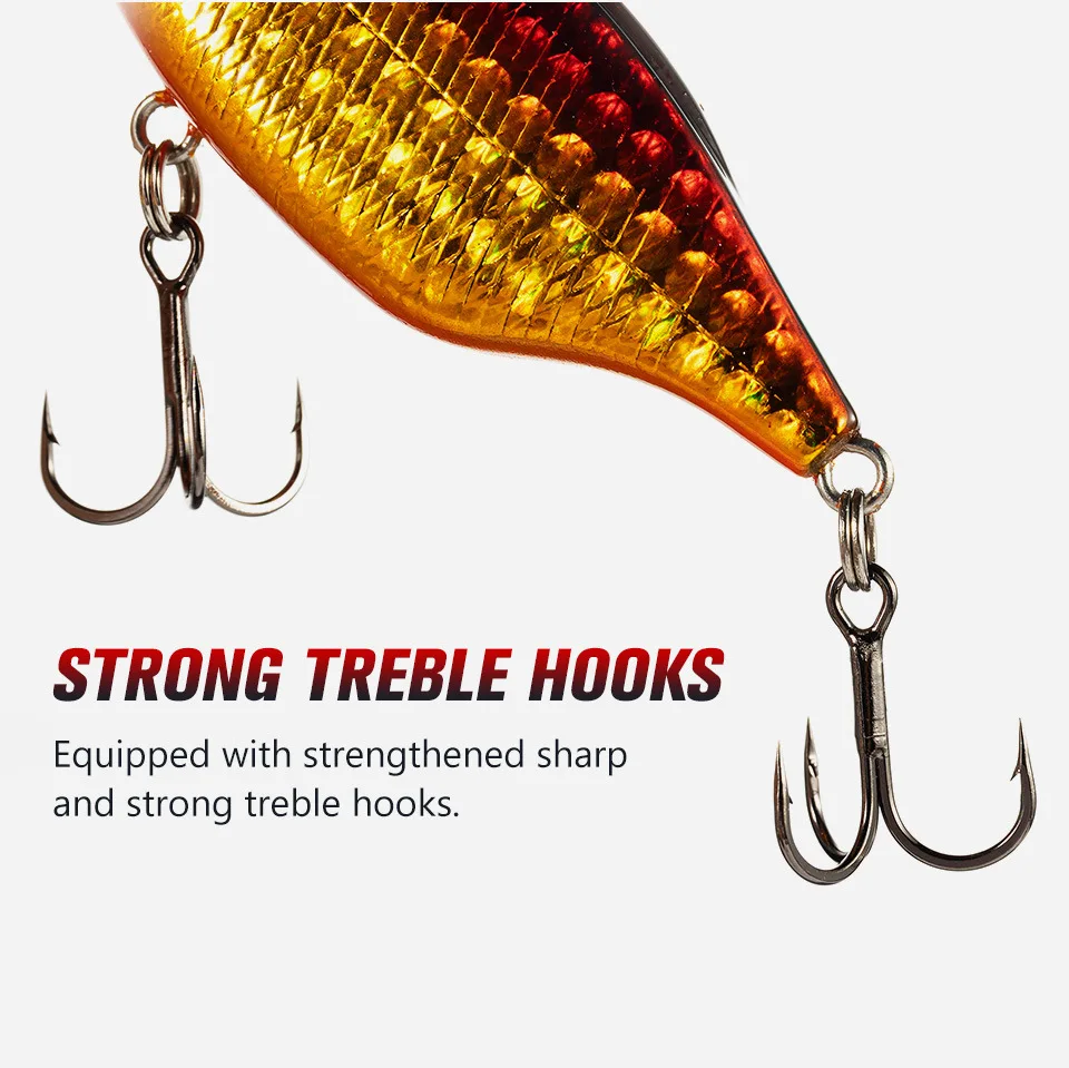 New 60mm 12g Deep Diving bionic Vib Fishing Lure Swimbait Lead on Mouth Custom Hard Bait Sinking VIB Fishing lure