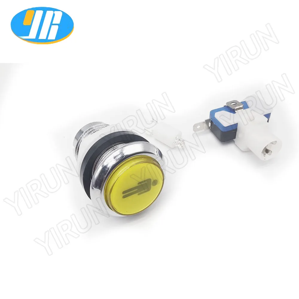 Chrome Plating 12V 33mm LED Illuminated Push Buttons With Micro Switch for Arcade Machine Games Mame Jamma Parts