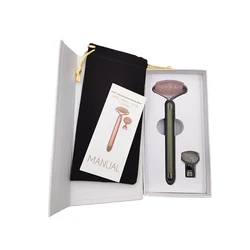 Beauty Tools 2 in 1 Wrinkle Remove Skin Tightening Facial Massage Electric Rose Quartz Pink Vibrating Face Roller