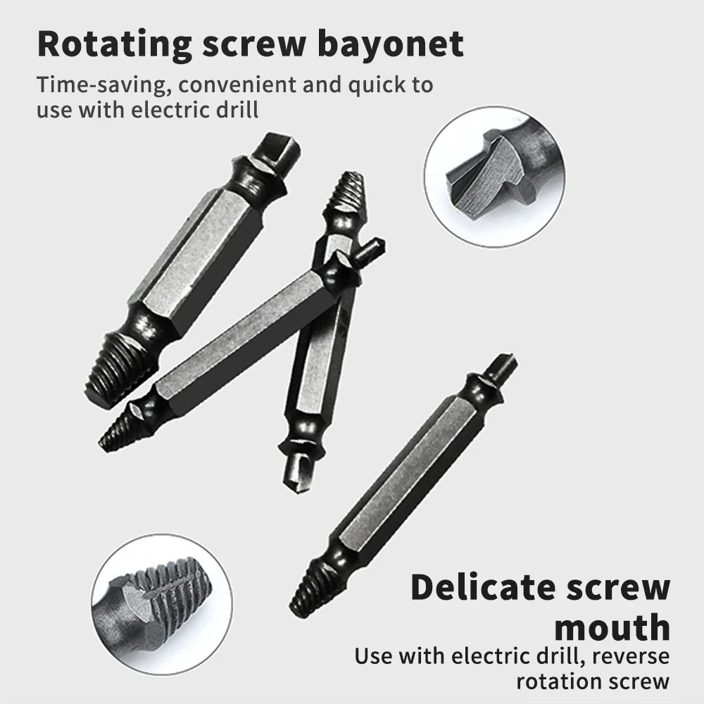 6pcs Damaged Screw Extractor Drill Bit Set Bolt Remover Tool