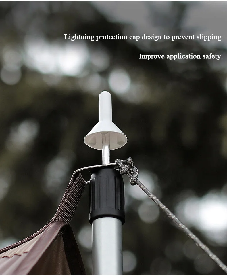 Naturtravel Lightweight Outdoor Telescopic Aluminum Tent Pole Adjustable Waterproof Folding Can Be Customized