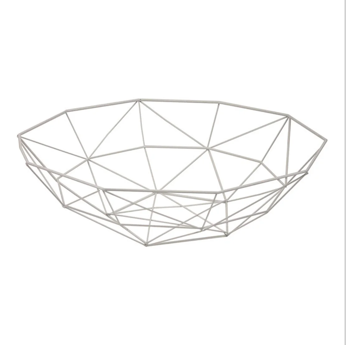 Wholesale Modern Household Round Wire Storage fruit display rack Metal Fruit Net bowl Basket