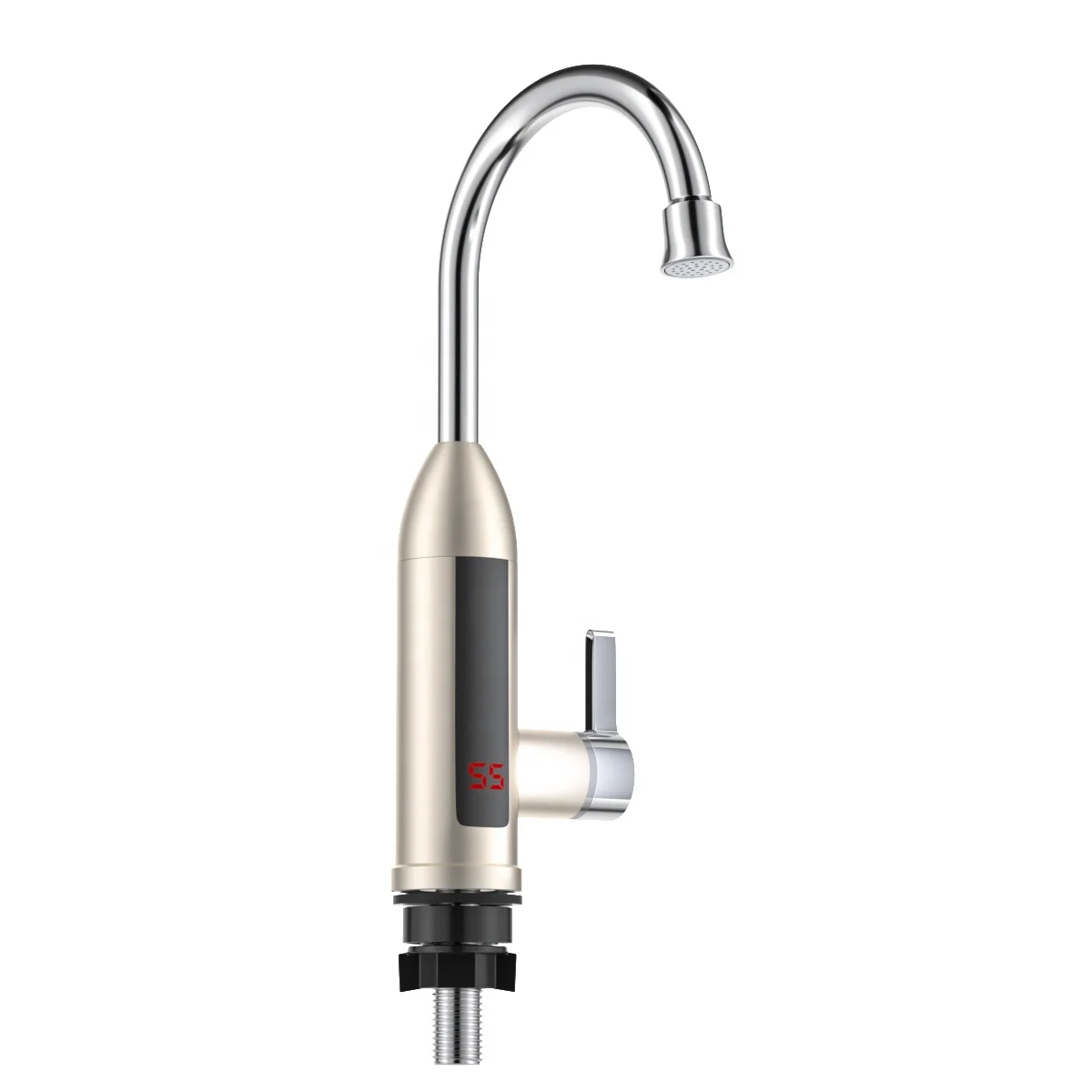 Farmhouse Sink kitchen Care Water Saving Faucet Aerator Push Water Tap Households Chores Faucet-steel With Mini Lcd Screen