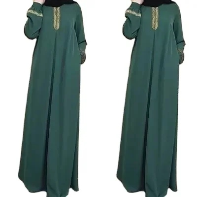 LINLONG123  Two-piece Muslim Dress Beautifully Embroidered Islamic Clothing Fashion Kimono Arabic Style Dubai Muslim Abayas