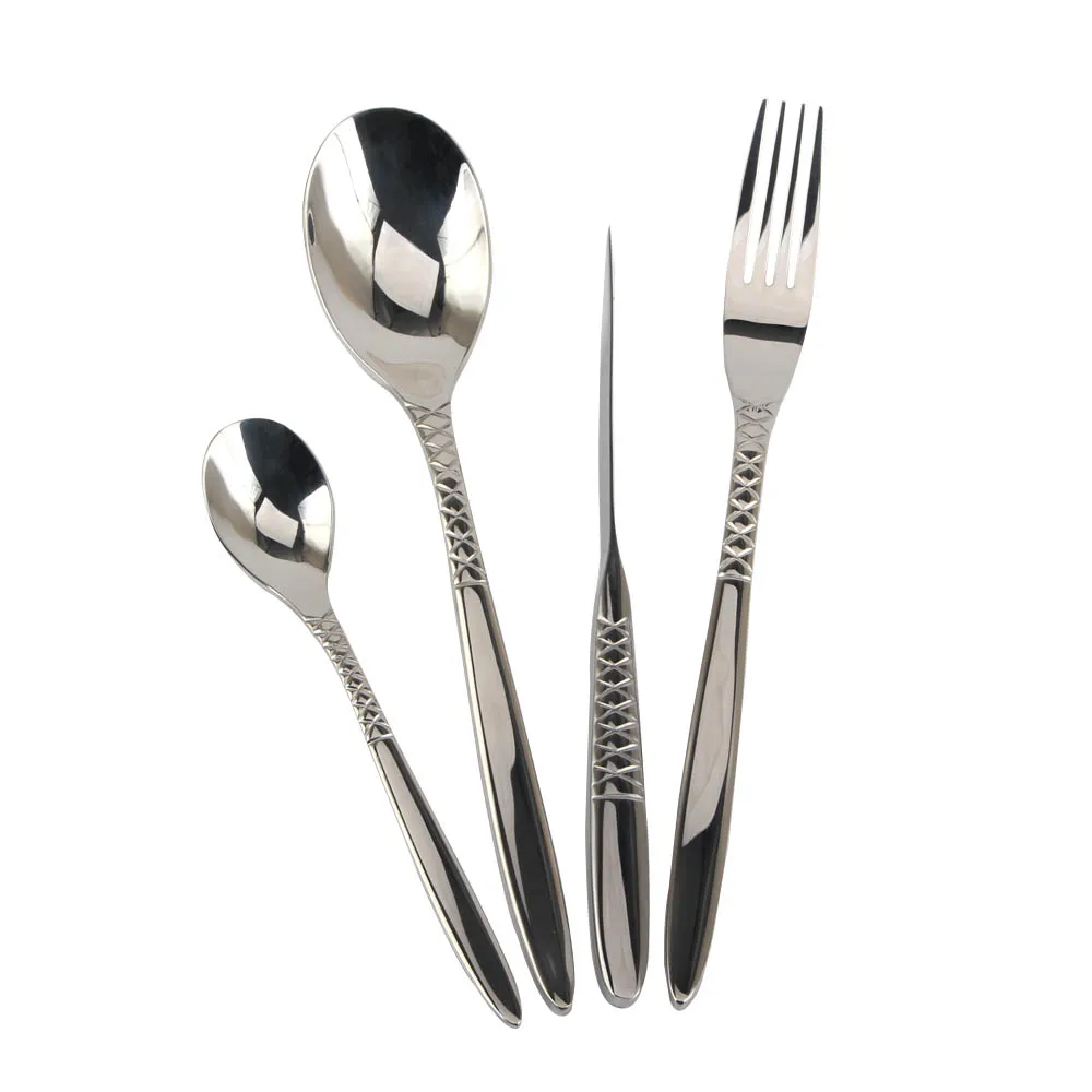 Durable 18/0 Stainless Steel Tableware in Ergonomic Design Size and Weight, Dishwasher Safe Flatware Set