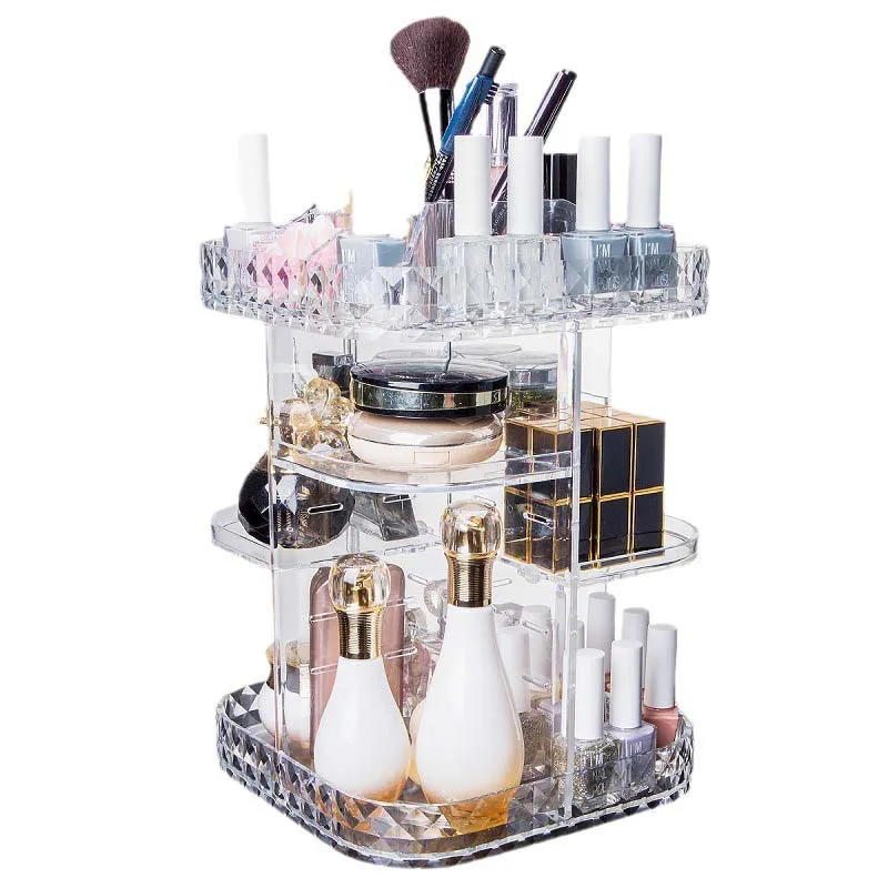 Low Moq Beauty Luxury Spinning Bathroom Organizer Cosmetic Storage Shelf