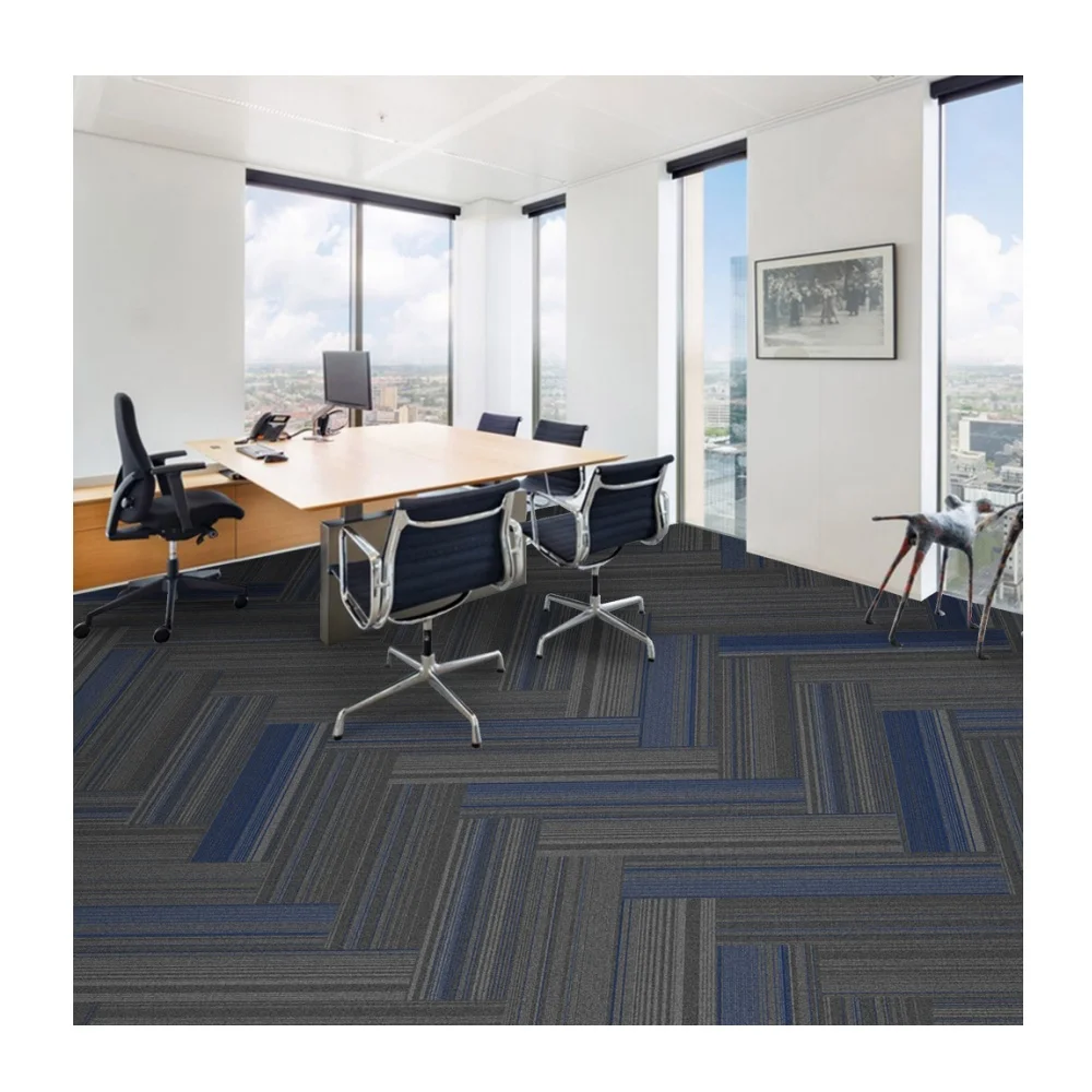 2024 Kaili Luxury Hotel Carpet Commercial Office Wall-to-Wall Carpet Tiles Square PVC Floor Carpet 25x100