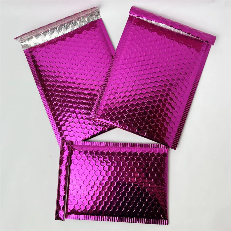 Black Metallic Foil Bubble Pack Custom Logo Printed Metallic Bubble Envelope Express Wrap Mailing Bag