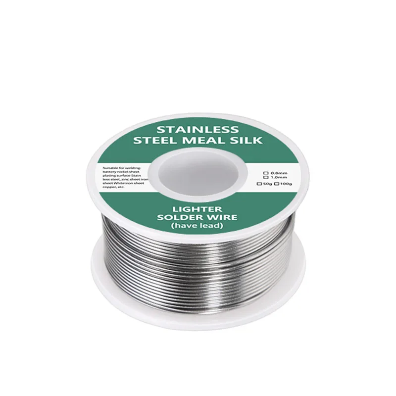 New Lighter Welding Wire 0.8mm50g/100g Copper-iron-nickel Battery Electrode Welding Universal Wire Stainless Steel Electronics 