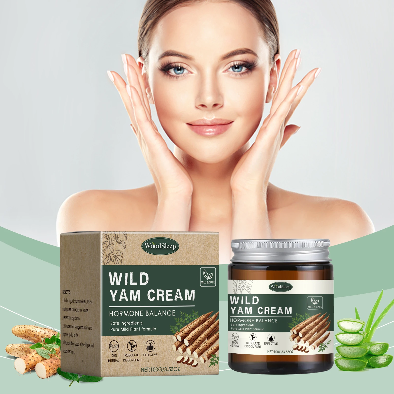 Private Label Organic Deep Moisturizing Smoothing Skin Wrinkle Remover Anti Aging Wild Yam Face Cream
