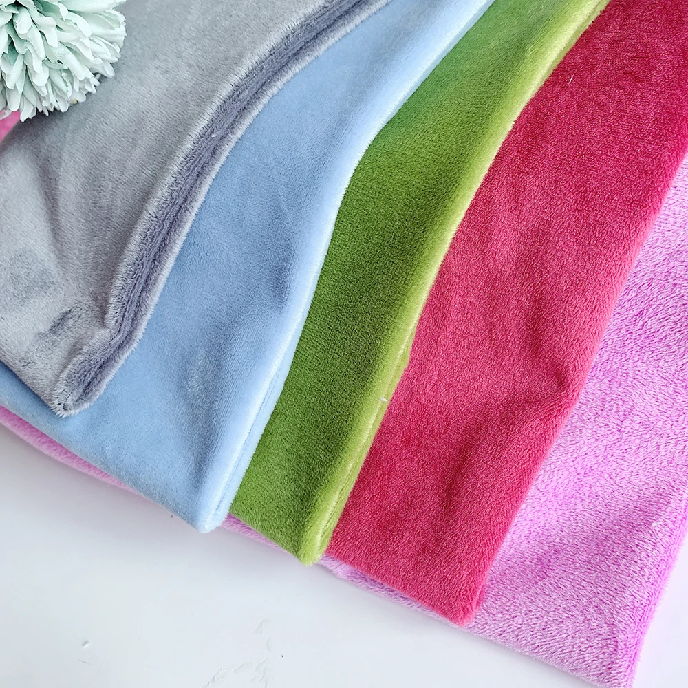 1.5mm solid color soft artificial mink fabric  100% polyester DIY clothing fabric doll plush fabric 150x50cm