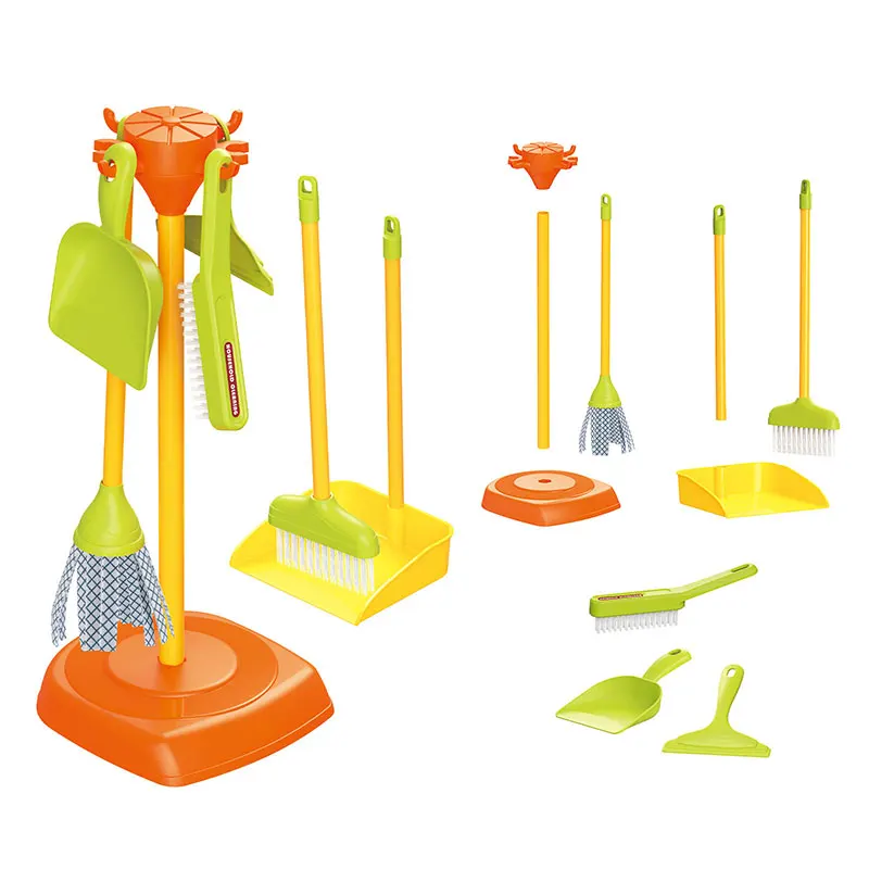 Playhouse 10 Pcs Kids Broom and Mop Set Cleaning Toys Broom Set for Housekeeping Kid Cleaning Set