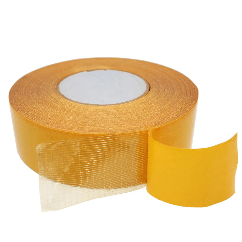 Mesh synthetic rubber interwoven glass fiber double-sided tape