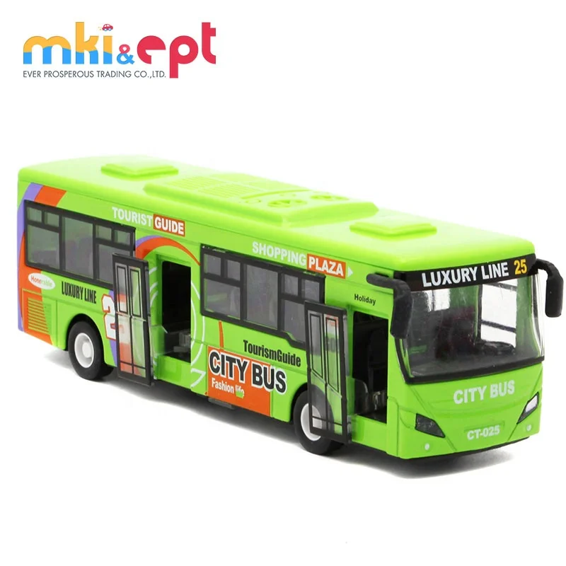 EPT 6Pcs Alloy City Light Sound Pull Back Toy Small Model Scale Buses School Gifts Cars Trucks Kid Alloyed Boy Diecast Toy Buses