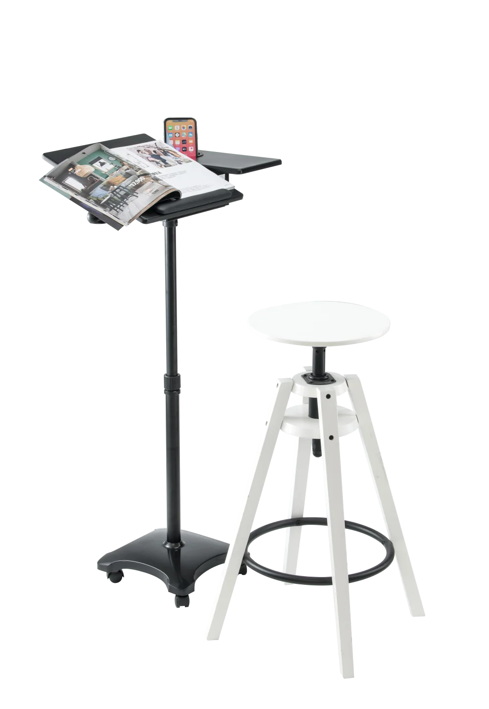 New 2021 Modern Minimalism Adjustable Height Laptop Cart for Home School Office Building Workshop