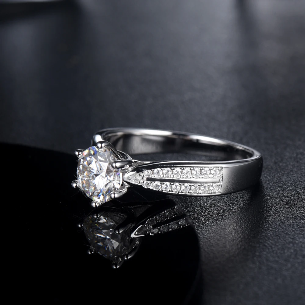 manufacturer original source 925 silver jewelry 18k Gold Plated Silver moissanite ring for women