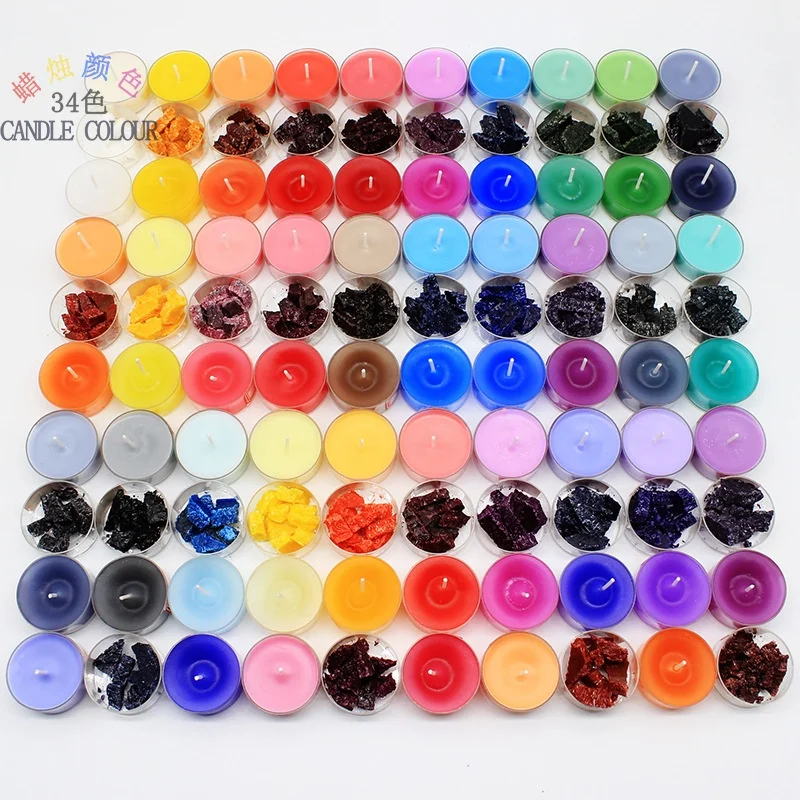 New 34 Kinds Candle Dyes Chip Flakes Wax Dye Candle Oil DIY Candle