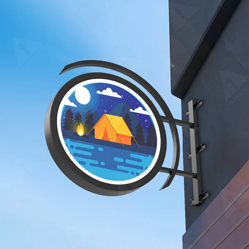 Apexls Indoor outdoor Store Circle Display Round Sign Board Digital Screen Circle Circular Shape led display Shenzhen