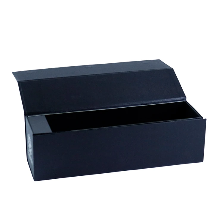 Customize Logo Printed Black Paper Flat Pack Rigid Cardboard Clothing Cosmetic Shoe Foldable Packaging Magnetic Folding Gift Box