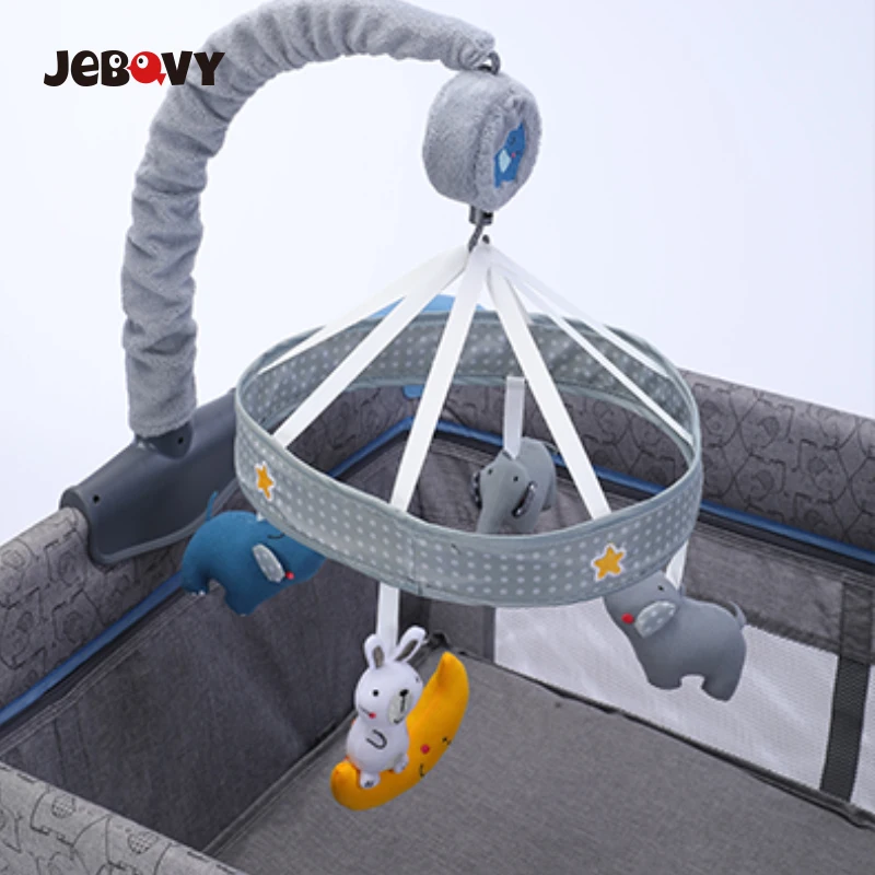 Crib Manufacturer Cartoon Design Lightweight Baby Playard Compact Foldable Travel Cot for Toddler