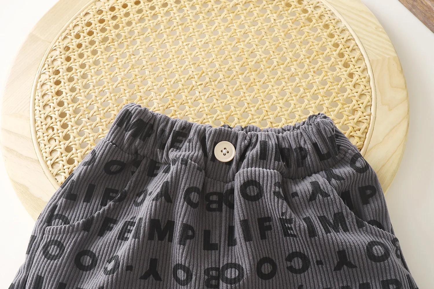 Autumn and winter new boys and girls baby spot trousers jacquard casual pants