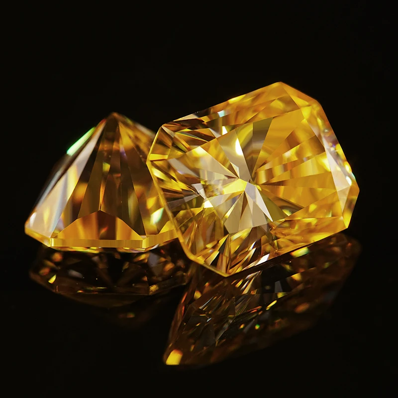 Hot Sell Yellow Radiant Cut Jewelry Making Stones Natural Yellow Moissanite Diamond Per Price Loose