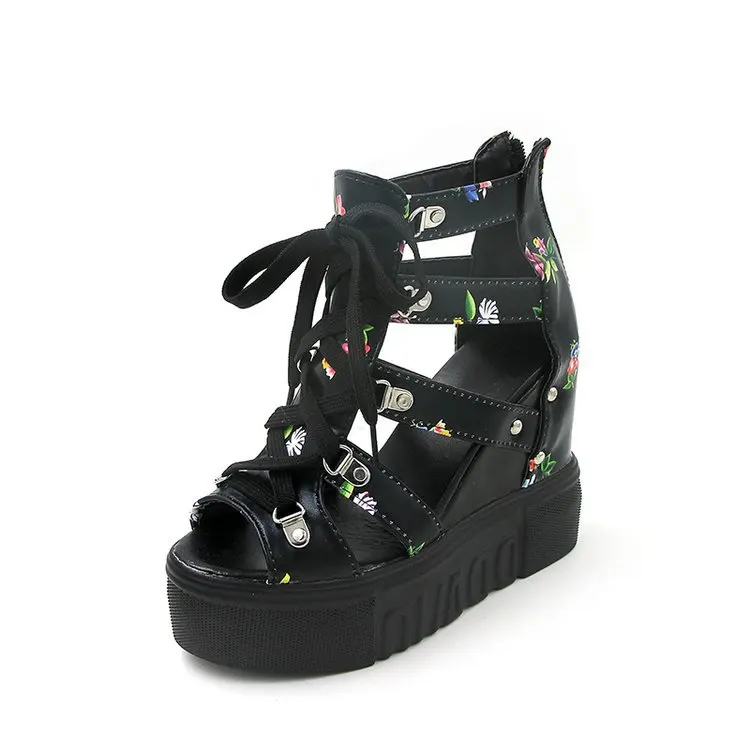 Womens Shoes New Fashion Trendy High Top Outdoor Women Wedge Platform Chunky Heel Sandals
