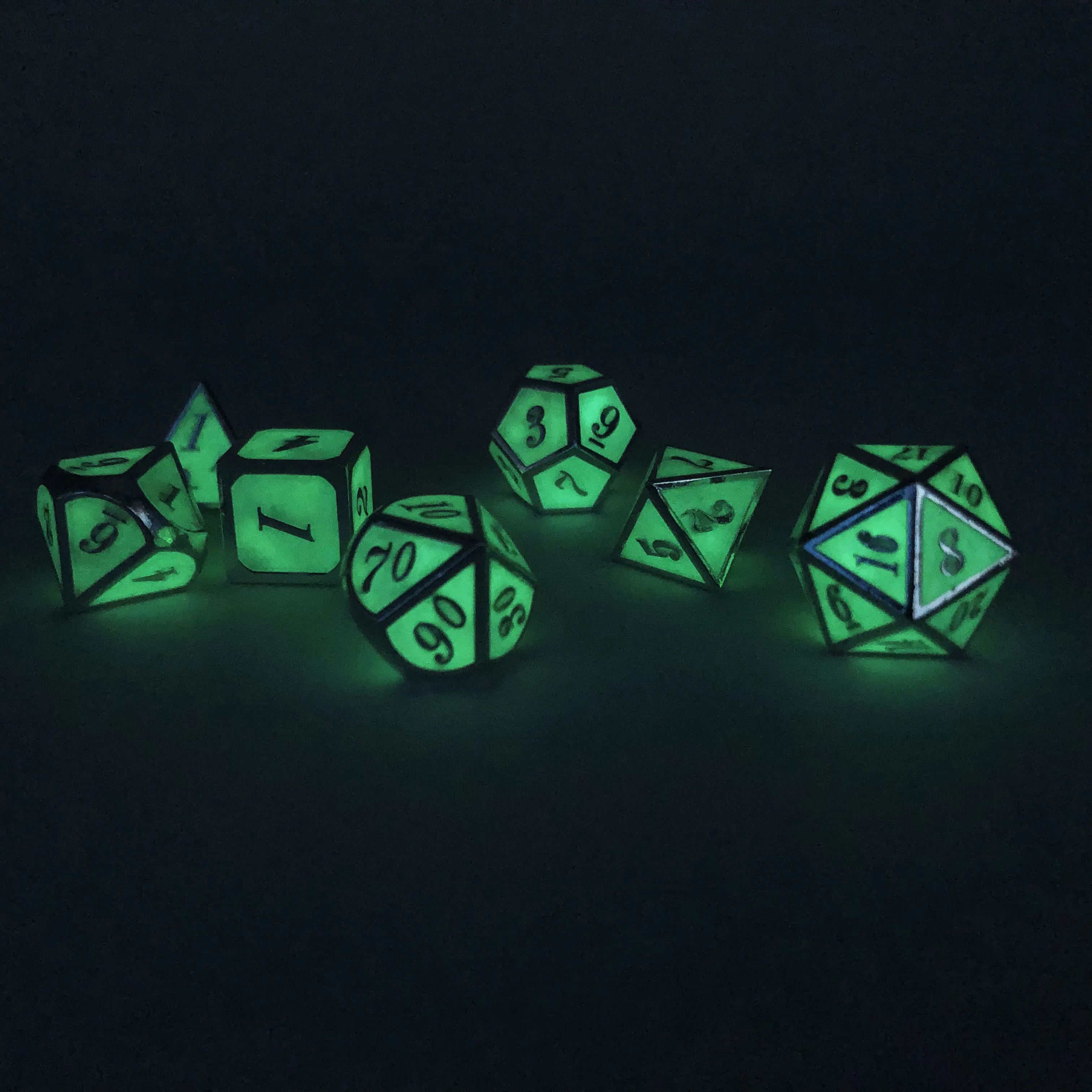 
Board Games Metal New Scales Custom Dice Set Dnd Dungeons Dragons Glowing Metal Dice 
