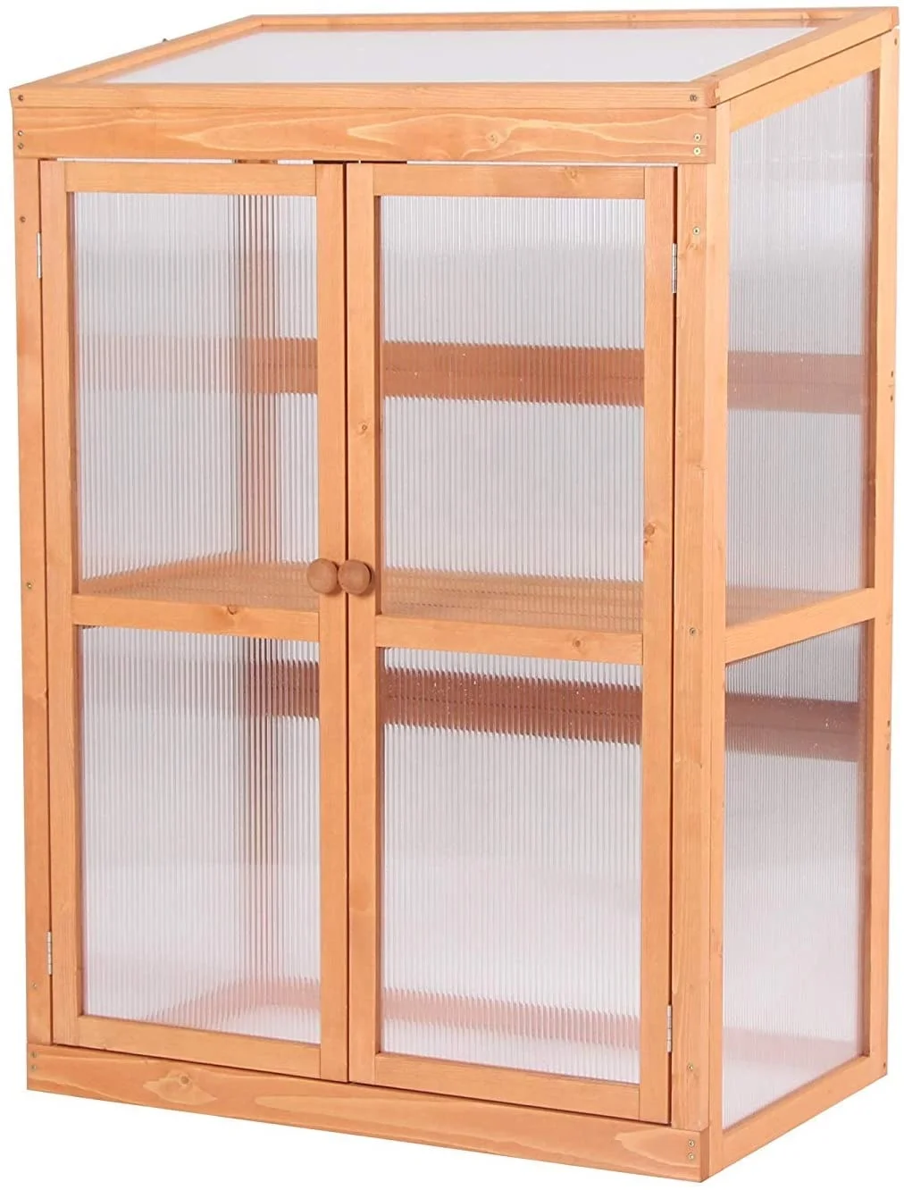 Jaalex легко собраны на открытом воздухе деревянная 3 уровня Мини Портативный поднятая кровать сада теплица с полками