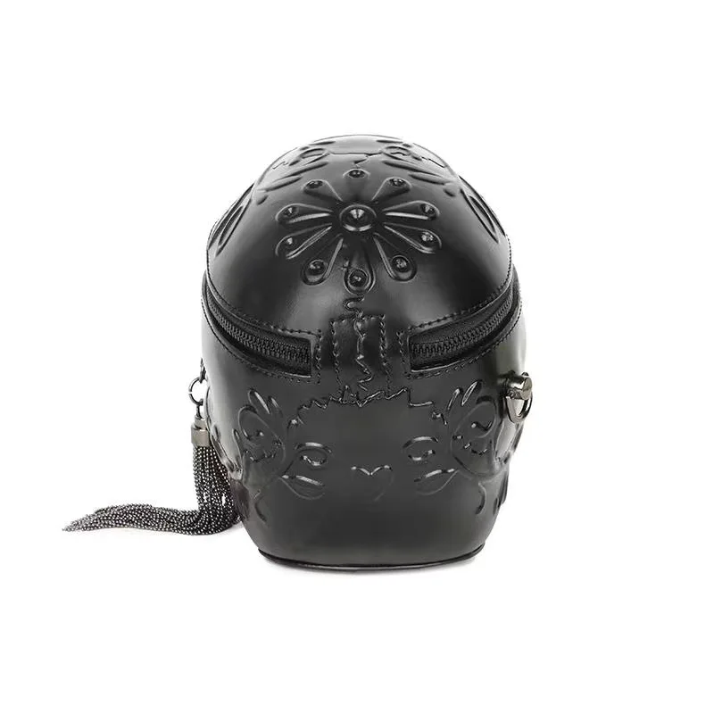 Hot New skull shape personality Halloween shoulder bag high texture ghost head backpack PU leather skull crossbody bag
