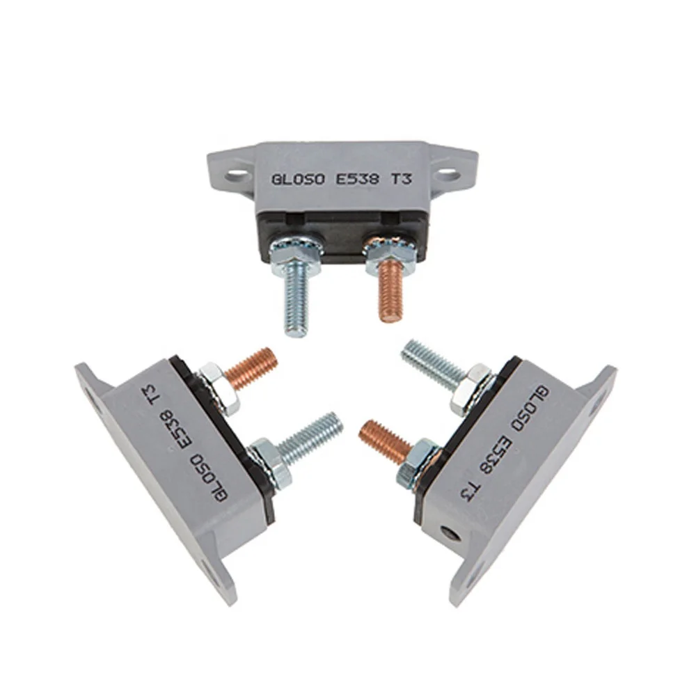 Amomd 12V/24V Resettable Shortstop Circuit Breaker Manual Reset Plastic Case RV Electrical Systems Rating 5A-50A