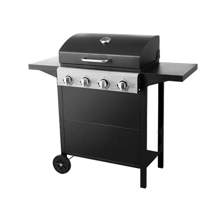 Outdoor Kitchen Trolley Moveable  Barbecue 3 Burner Natural Gas Bbq Grill with Cover