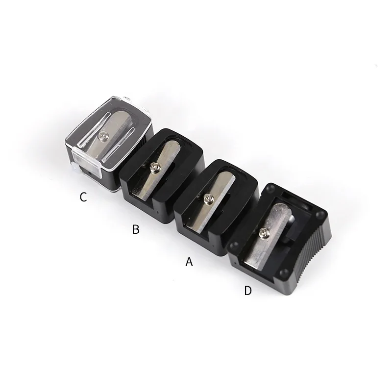 Customized portable manual plastic eyebrow pencil sharpener with cover cosmetic pencil sharpener