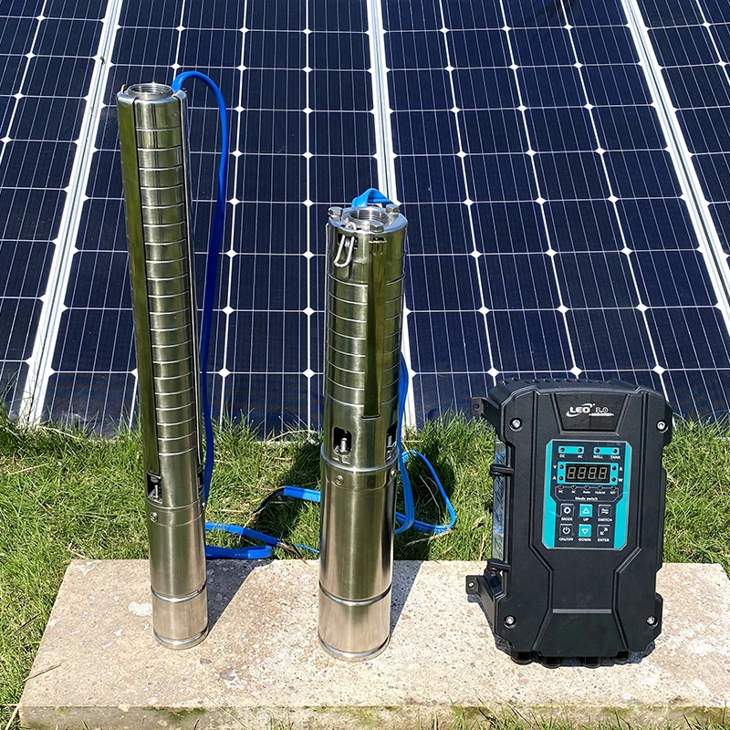 High efficiency PMSM brush less motor 500W MPPT DC Solar Pump with ss Impeller