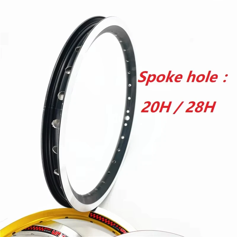 14 Inch Folding Bike Rims Aluminum Alloy Double Wall Wheel Rims 20-28 Hole Bya412 Folding Kids Bike Rims