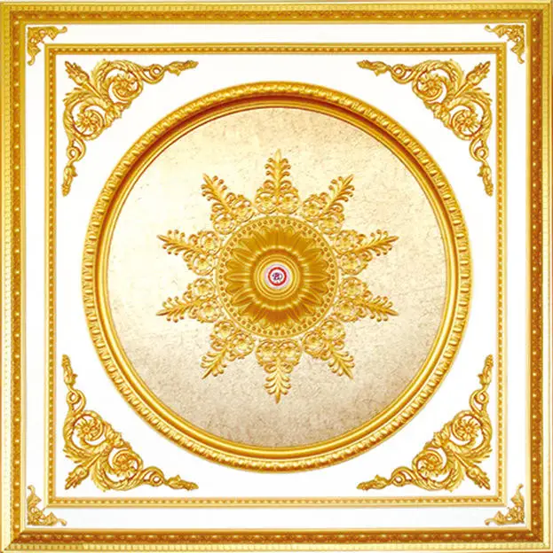 Manufacturer Smoke Resistant European Style Pvc Artistic Ceiling for Construction