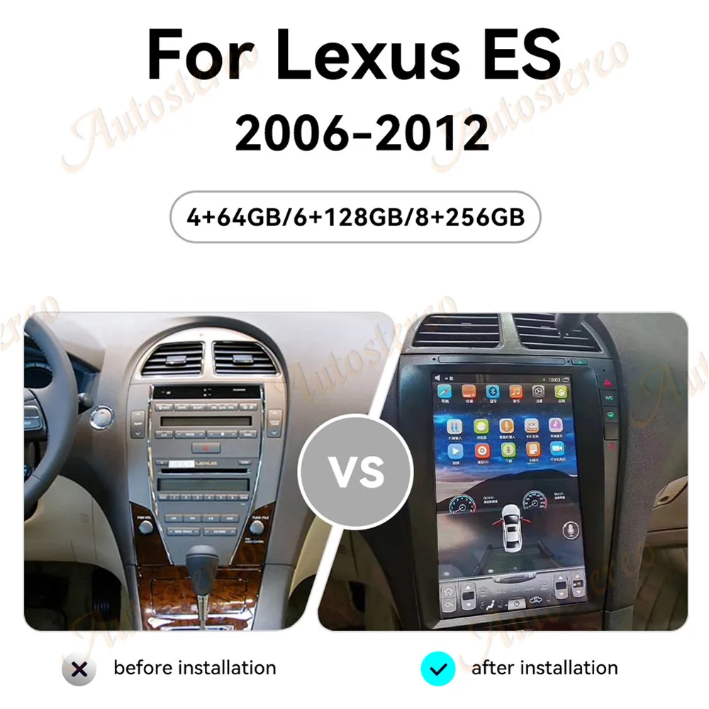 Autostereo 12.8 Inch Android Car Radio For Lexus ES 2006-2012 Car DVD Player GPS Navigation Carplay Unit