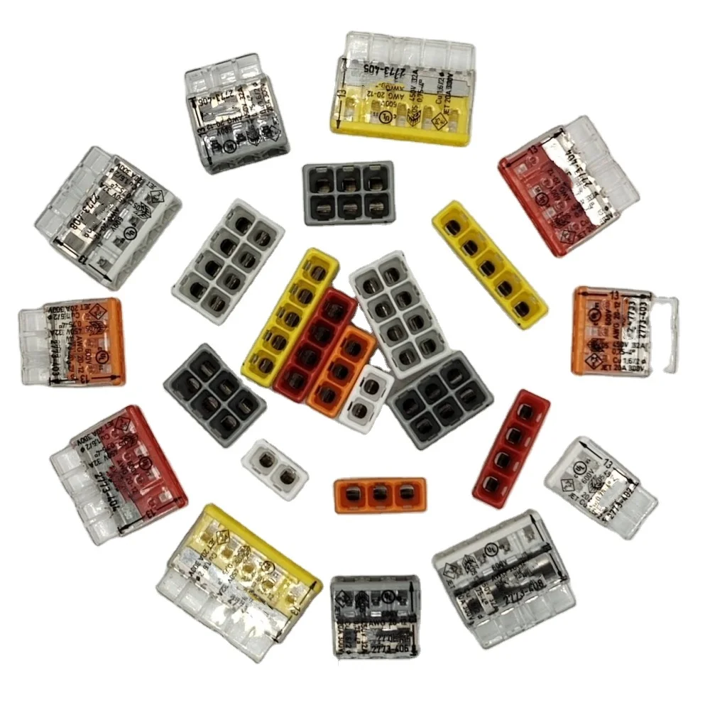 2773 3p new wagos terminal quick wire connector 2 pin 402 403 404 4 hole 405 406 408 5 way bulk wagos electrical cable connector