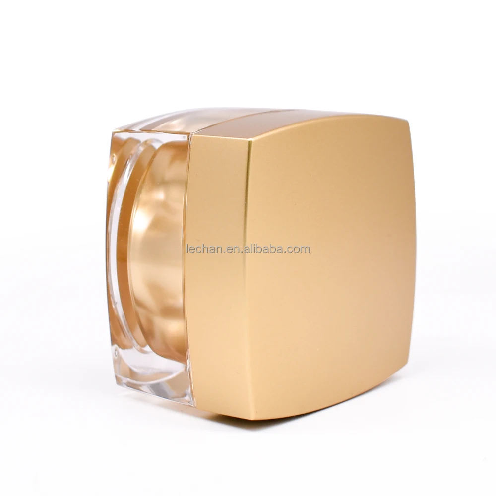 Fine workmanship 15g 20g 30g 50g Acrylic gold square jar face cream bottle eye cream jar