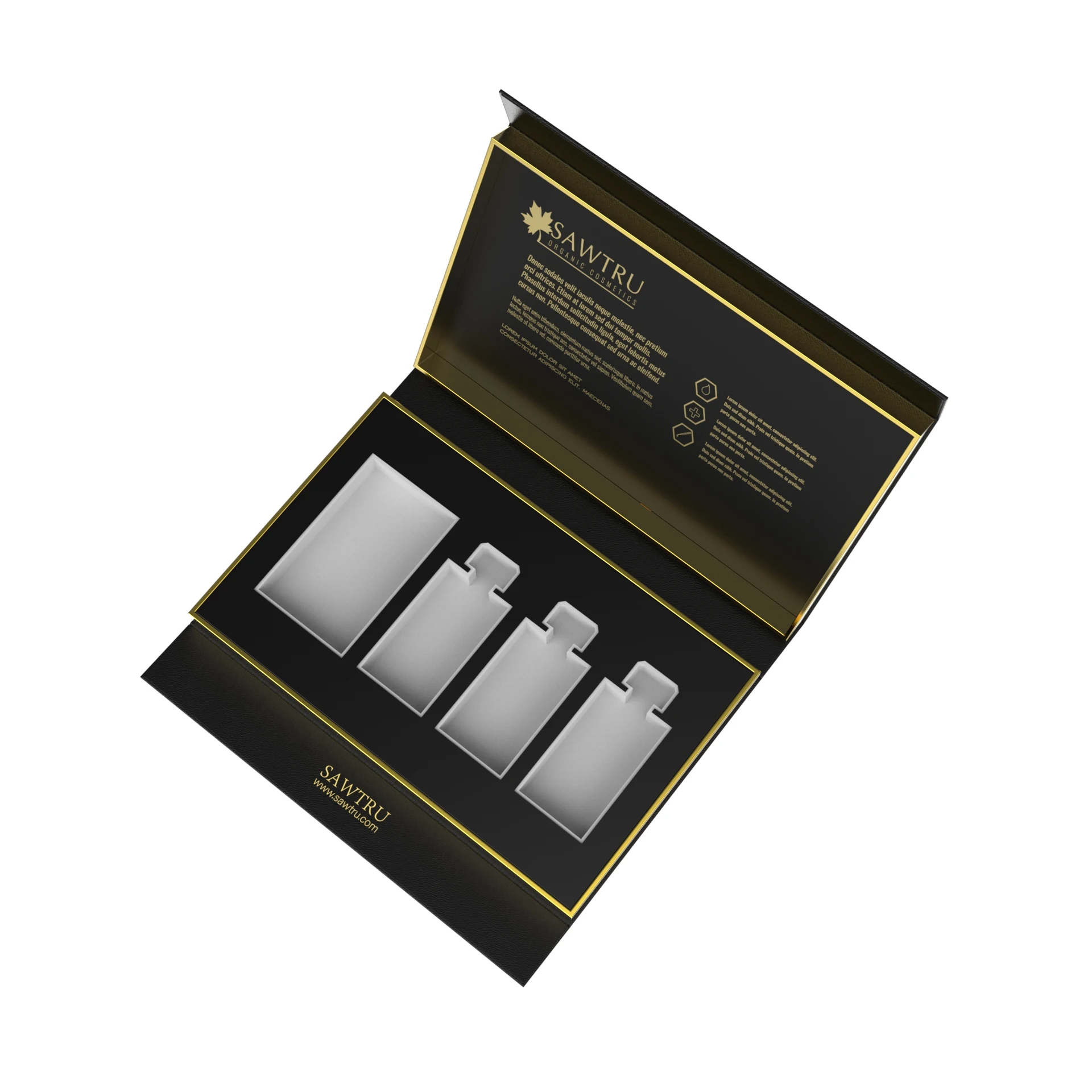 Flap Lid Packaging Cardboard Bespoke Custom Magnetic Closure Perfume bottle Gift Box With SABER Certificate