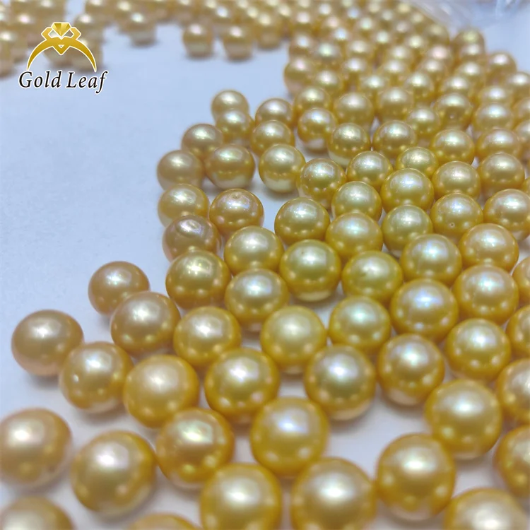 Goldleaf Jewelry wholesale Large size pearl gold color 12-13mm round AAA Edison Pearl Beads